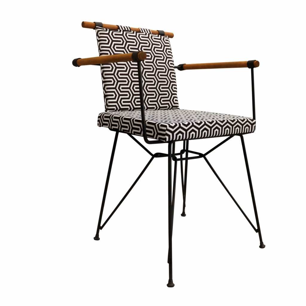 Penyes Tel Sandalye Siyah Beyaz Ateş Wood